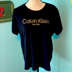 Calvin Klein Black 1x Plus Curvy Short Sleeve T-Shirt